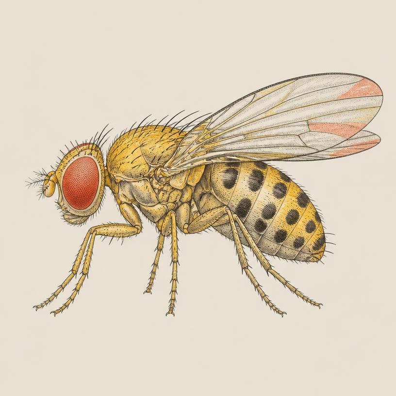 Dot, a female fruit fly